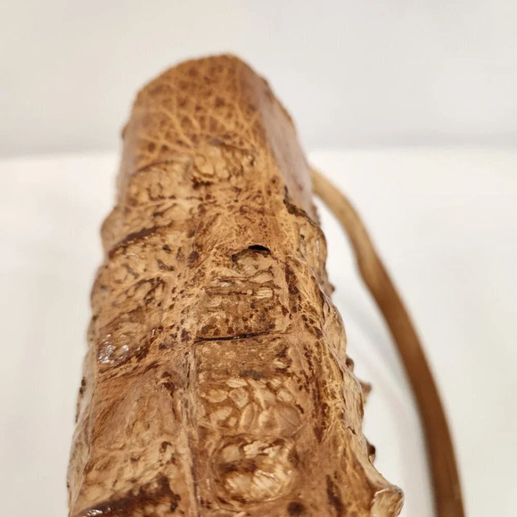 Vintage Alligator Skin Purse Shoulder  Bag Womens Crossbody Light Beige - Picture 5 of 16